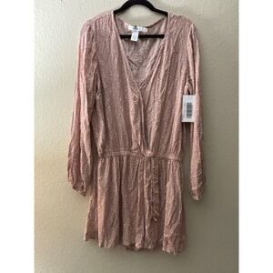 JustFab Romper Women's XL/XXL Pink Floral‎ Print Long Sleeve Drawstring(A560)